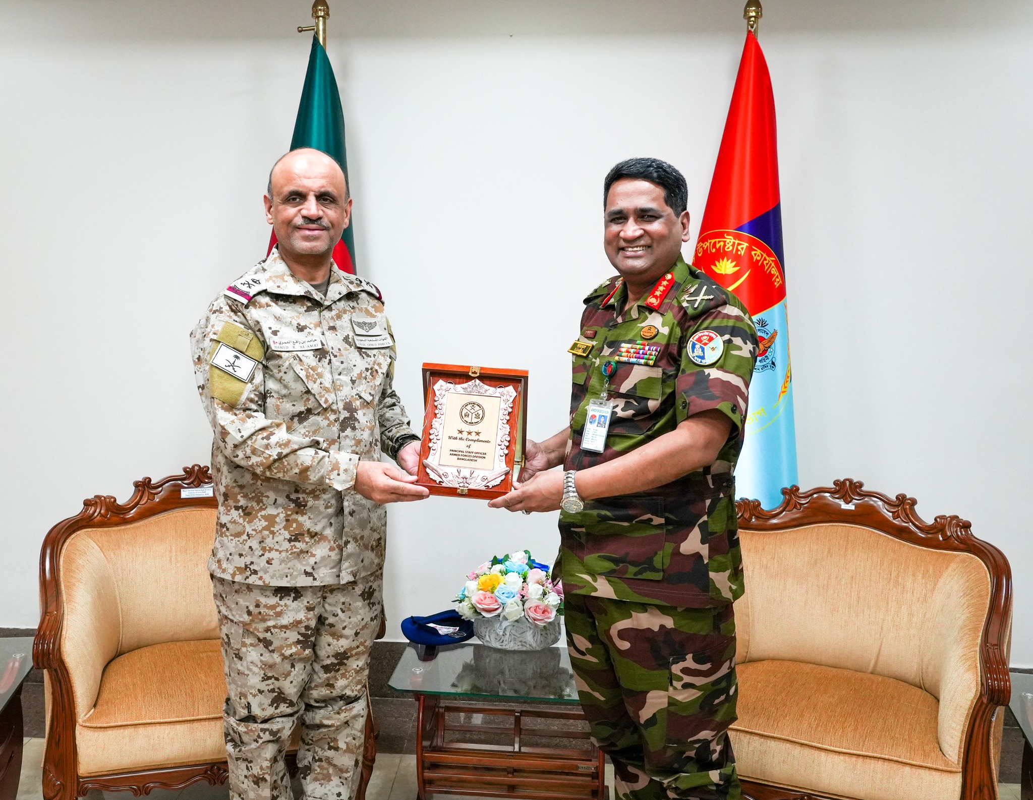 ‘Call On’ between Major General Hamed Rafe Al Amiri, Director of Joint Chief of Staffs, KSA Armed Forces and Principal Staff Officer (PSO), Armed Forces Division (AFD)