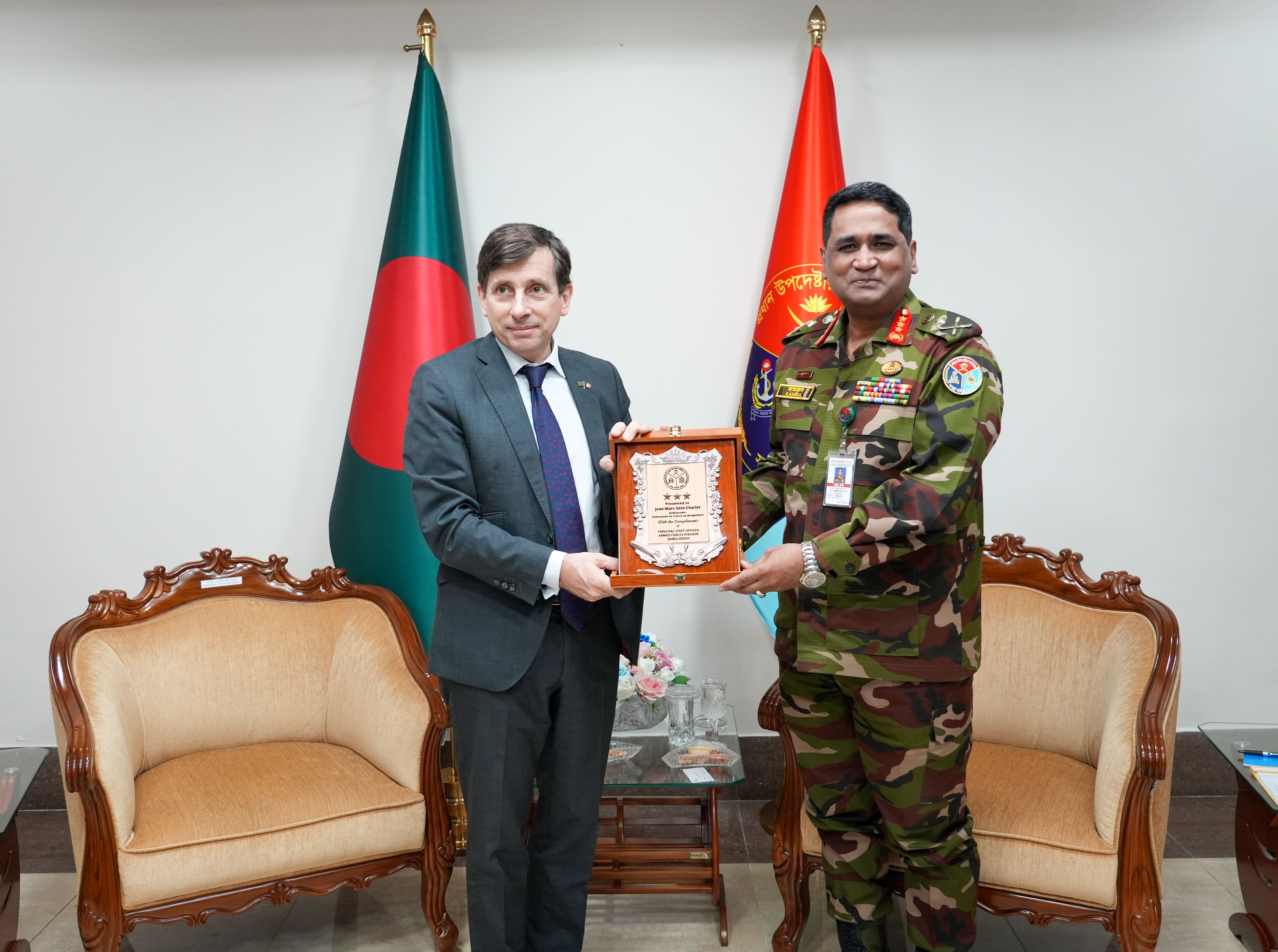 ‘Call On’ between Newly Appointed Ambassador of France to Bangladesh and Principal Staff Officer (PSO), Armed Forces Division (AFD)
